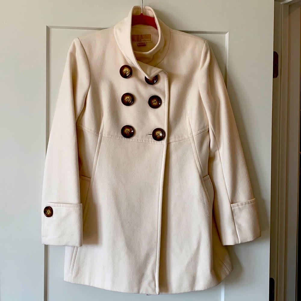 MICHAEL Michael Kors Cream Wool Peacoat